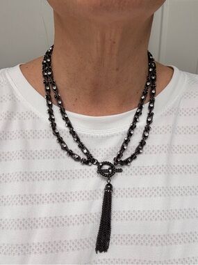 White House Black Market Silver Crystal Hoop Earrings